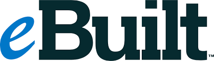 EBuilt logo featuring a stylized blue lowercase "e" followed by the word "Built" in bold, black letters.